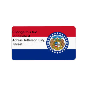 Custom Label with Flag of Missouri, U.S.A.