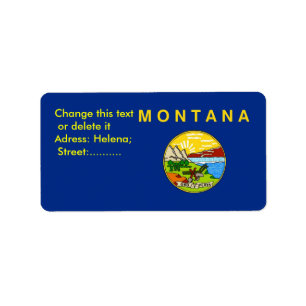 Custom Label with Flag of Montana, U.S.A.