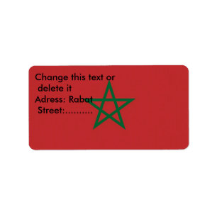 Custom Label with Flag of Morocco