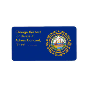 Custom Label with Flag of New Hampshire, U.S.A.