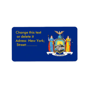 Custom Label with Flag of New York, U.S.A.