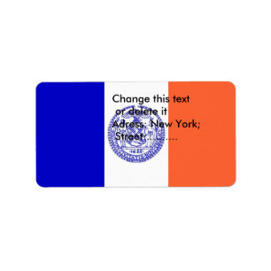 Custom Label with Flag of New York, U.S.A.