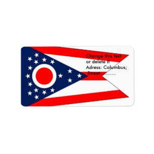 Custom Label with Flag of Ohio, U.S.A.