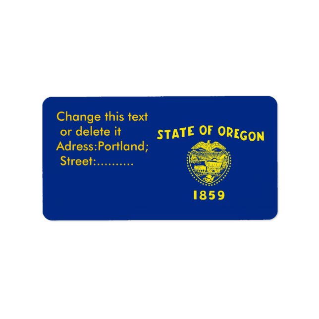 Custom Label with Flag of Oregon, U.S.A. (Front)