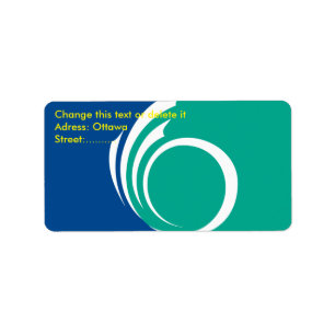 Custom Label with Flag of Ottawa, Canada