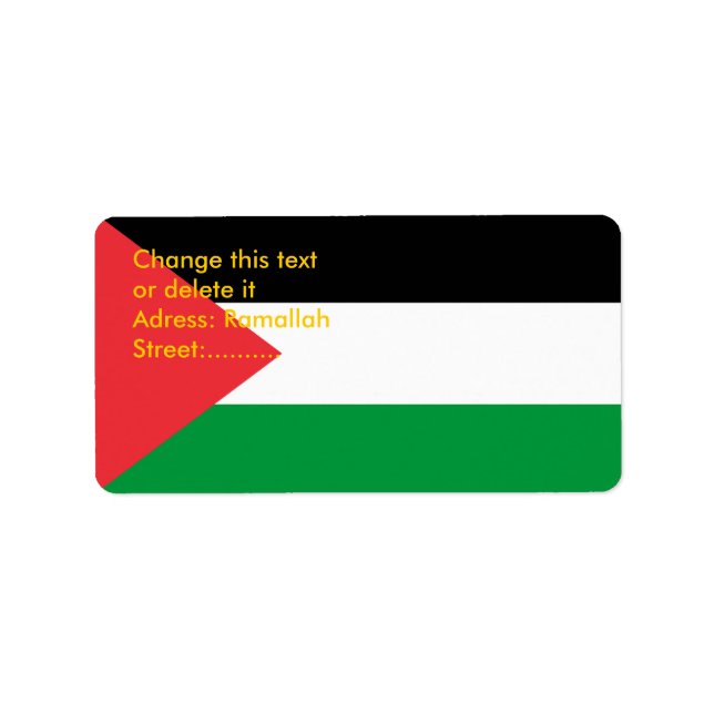 Custom Label with Flag of Palestine (Front)