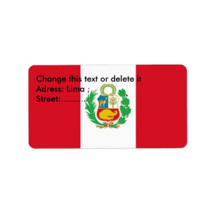 Custom Label with Flag of Peru