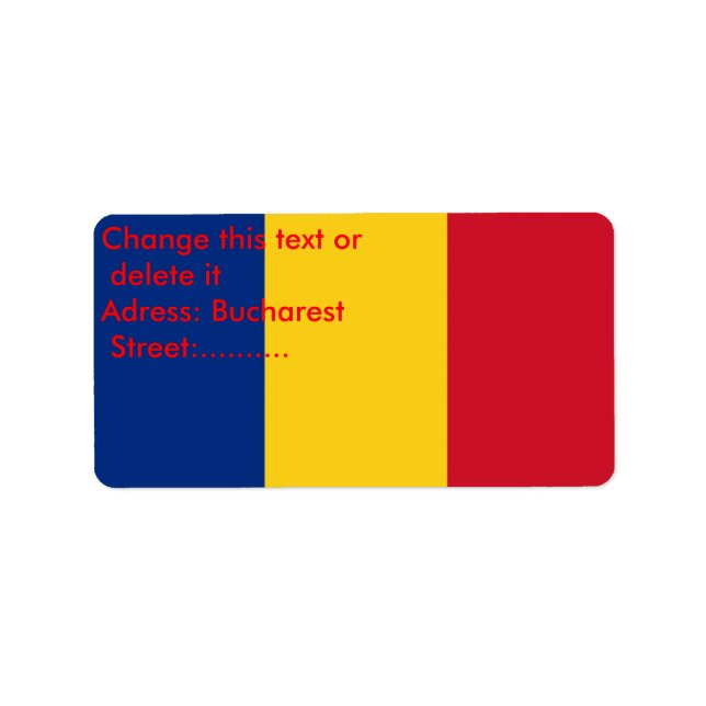 Custom Label with Flag of Romania (Front)