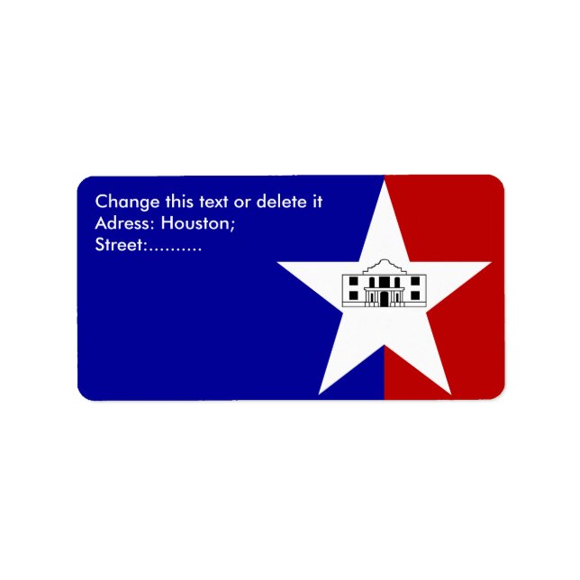 Custom Label with Flag of San Antonio, U.S.A. (Front)