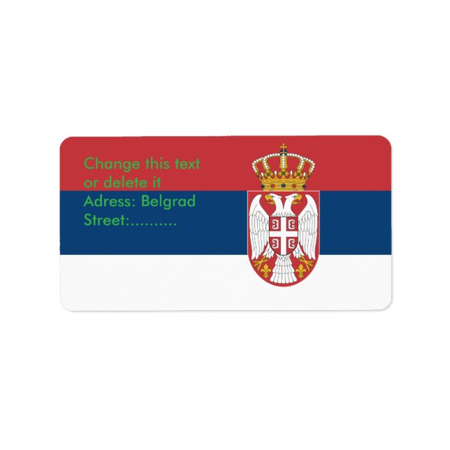 Custom Label with Flag of Serbia (Front)