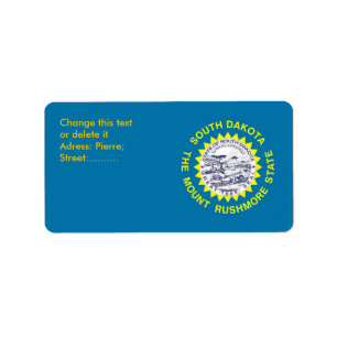 Custom Label with Flag of South Dakota, U.S.A.