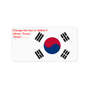 Custom Label with Flag of South Korea