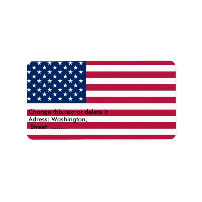 Custom Label with Flag of U.S.A. (Front)