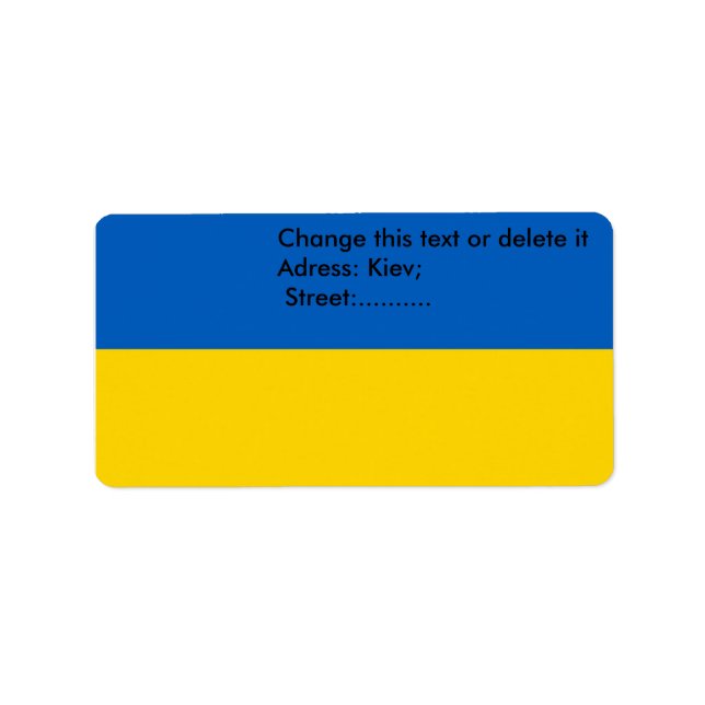 Custom Label with Flag of Ukraine (Front)