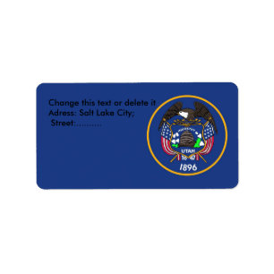 Custom Label with Flag of Utah, U.S.A.