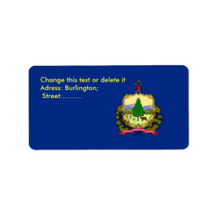 Custom Label with Flag of Vermont, U.S.A.