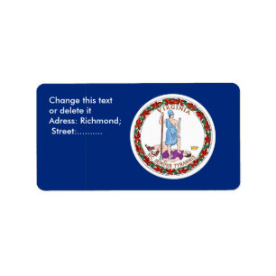 Custom Label with Flag of Virginia, U.S.A.