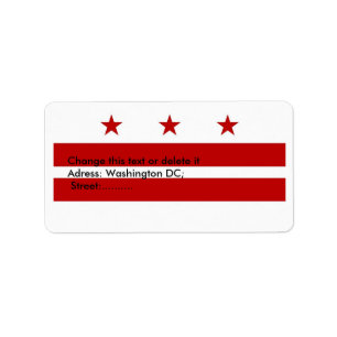 Custom Label with Flag of Washington DC, U.S.A.