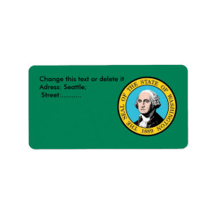 Custom Label with Flag of Washington, U.S.A.