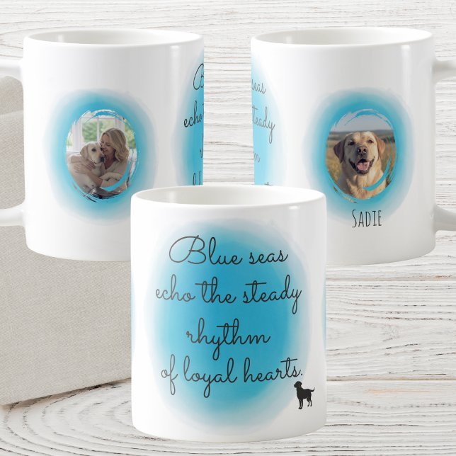 Custom Labrador Retriever Mug in Pastel Blue Water (Creator Uploaded)