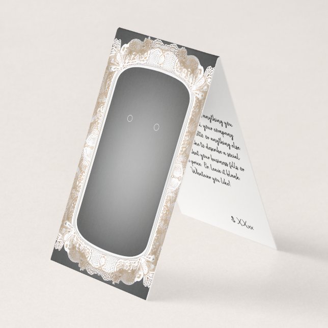 Custom Lace Frame Self-Stand Earring Cards (Front)