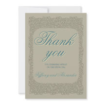 Custom lace vintage brown elegant thank you cart 