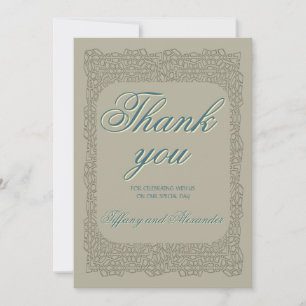 Custom lace vintage brown elegant thank you cart card