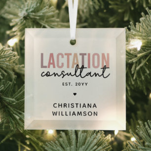 Custom Lactation Consultant Specialist IBCLC  Glass Tree Decoration