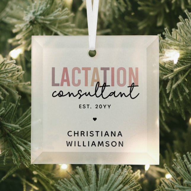 Custom Lactation Consultant Specialist IBCLC  Glass Tree Decoration (Insitu)