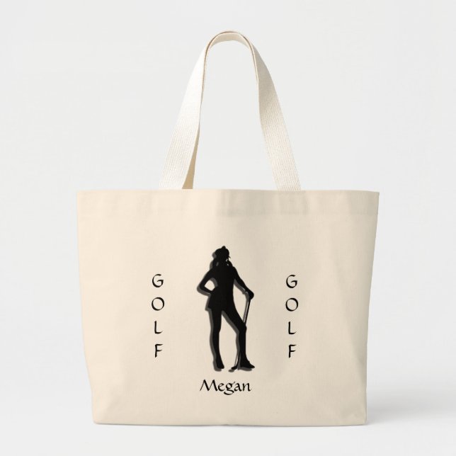 Custom Lady Golf Silhouette Tote Bag (Front)