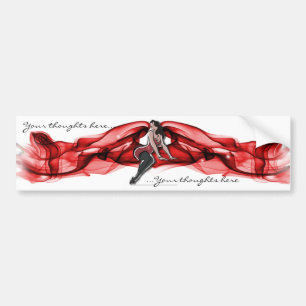 Custom Lady In Red Bumper Sticker