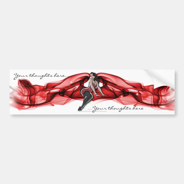 Custom Lady In Red Bumper Sticker (Front)