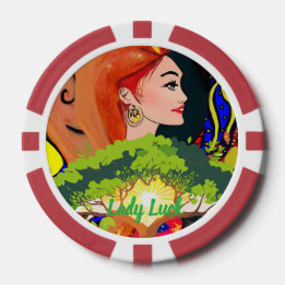 Custom Lady Luck 2 Couple's Game Night Poker Chips