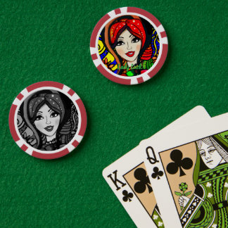 Custom Lady Luck 4 Couple's Game Night  Poker Chips