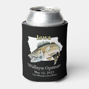Custom Lake and Date Iowa Walleye Opener Light Ca Can Cooler