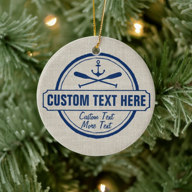 Custom Lake, Beach House & Boat Nautical Anchor Ceramic Tree Decoration (Tree)