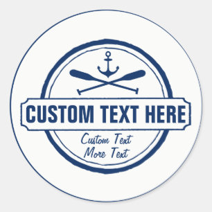 Custom Lake, Beach House & Boat Nautical Anchor Classic Round Sticker