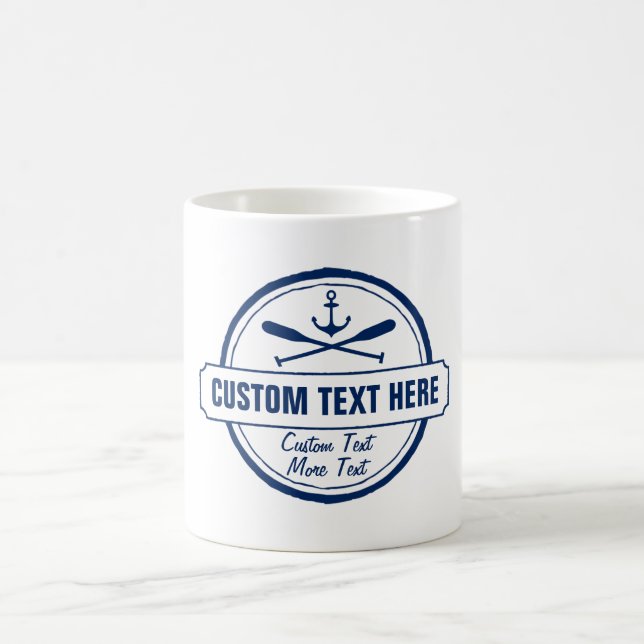 Custom Lake, Beach House & Boat Nautical Anchor Coffee Mug (Center)