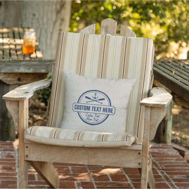 Custom Lake, Beach House & Boat Nautical Anchor Cushion (Chair)