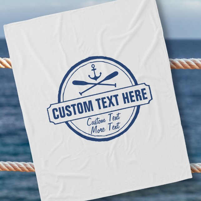 Custom Lake, Beach House & Boat Nautical Anchor Fleece Blanket (Creator Uploaded)