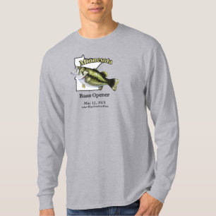 Custom Lake/Date Minnesota Bass Opener Light T-Shirt
