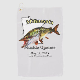 Custom Lake/Date Minnesota Muskie Fishing Towel