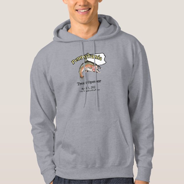 Custom Lake/Date Pennsylvania Trout Opener Light Hoodie (Front)