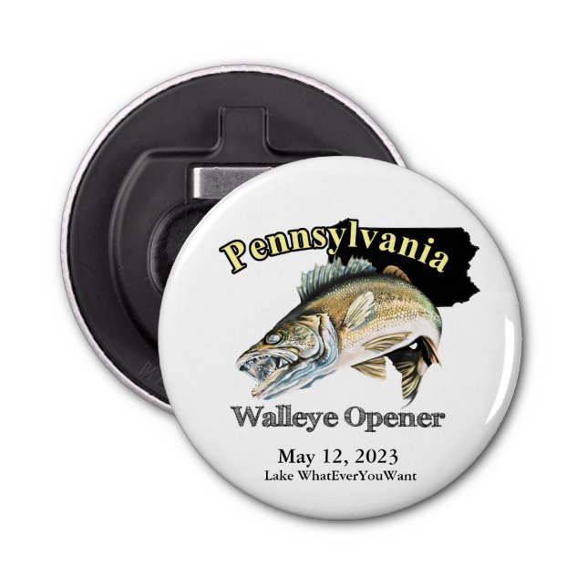 Custom Lake/Date Pennsylvania Walleye Opener (Front)