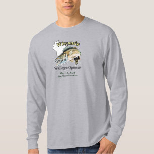 Custom Lake/Date Wisconsin Walleye Opener T-Shirt