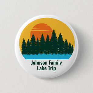 Custom Lake House Family Trip Cute Sunset 6 Cm Round Badge