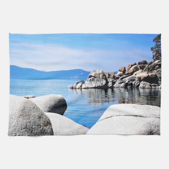Custom Lake Tahoe Sand Harbour Photograph Tea Towel (Horizontal)