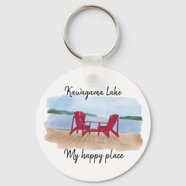 Custom Lake View “My Happy place Key Ring (Front)