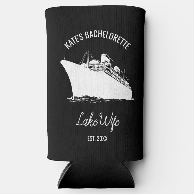 Custom Lake Wife Bachelorette Party Favours Bach  Seltzer Can Cooler (Front)