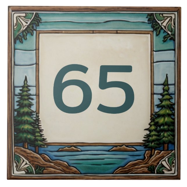 Custom Lakehouse House Number Sign Plate Plaque Tile (Front)